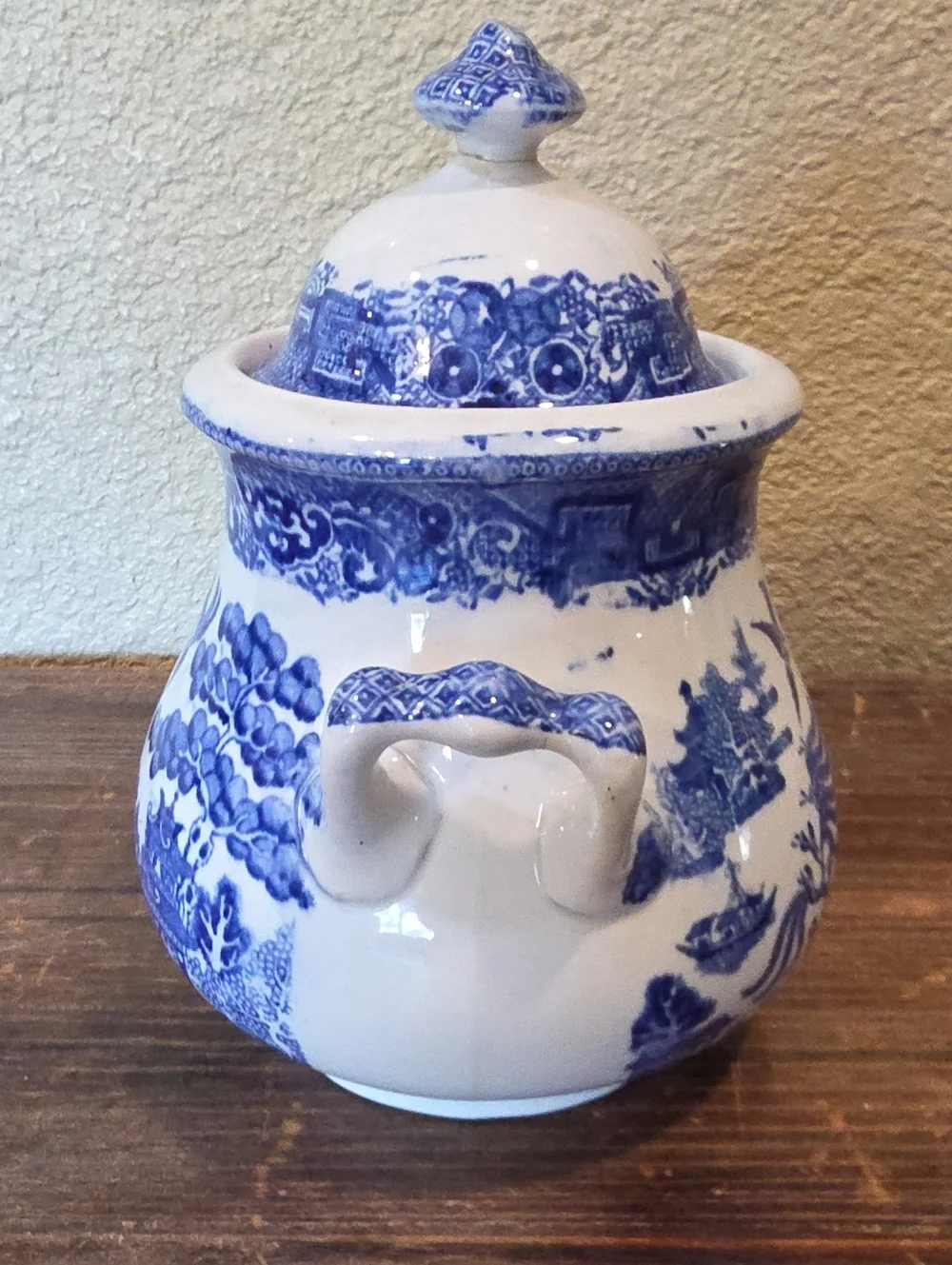 Antique English Blue Willow Lidded Vegetable Tureen W. Adams & Co Staffordshire